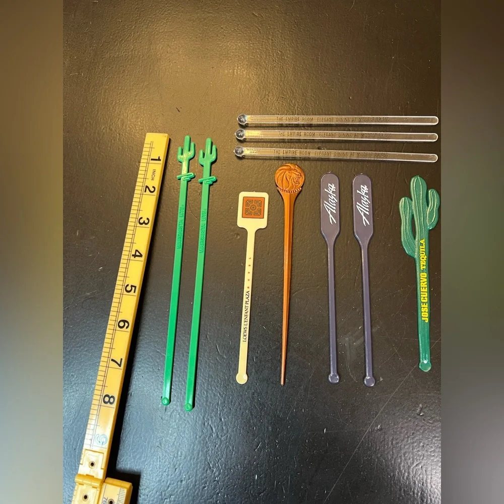 Vintage Swizzle STICK Alcoholic Drink Stirrers Cactus Tequila‎ Alaska Lot